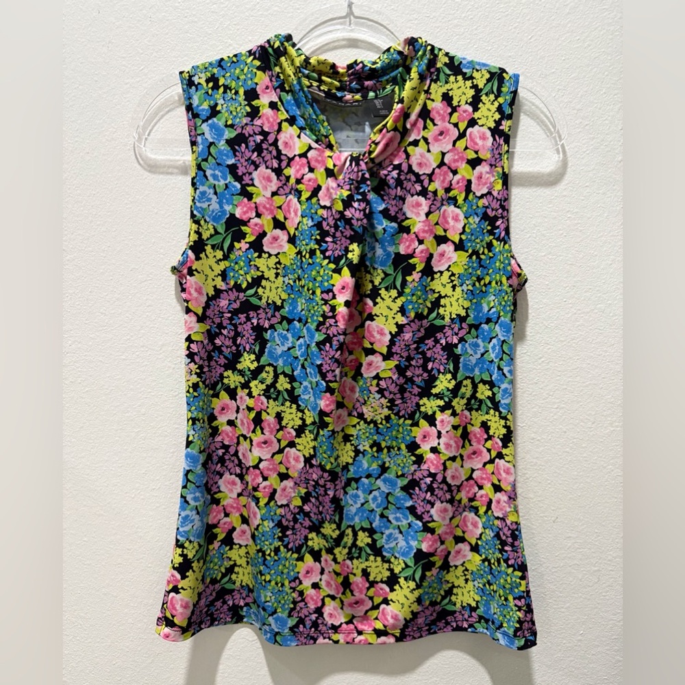 TAHARI FLORAL COLLECTION SLEEVELESS BLOUSE
